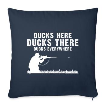 Funny Duck Hunting Design Hunters Hunting Ducks Design - Sofa pillowcase 17,3'' x 17,3'' (45 x 45 cm) - navy - Front