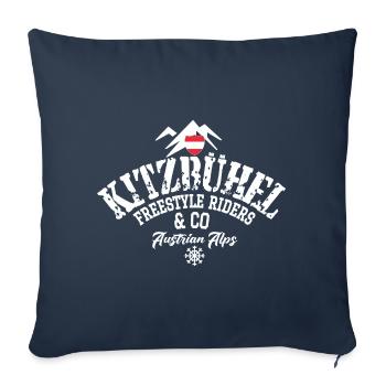 Kitzbuhel Freestyle riders Austrian Alps - Housse de coussin décorative 45 x 45 cm - bleu marine - Devant
