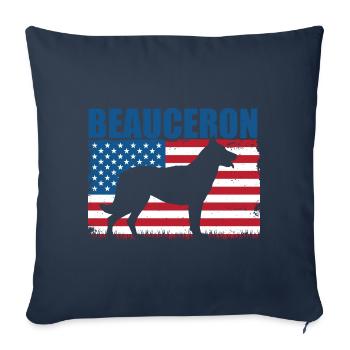 Beauceron - Housse de coussin décorative 45 x 45 cm - bleu marine - Devant