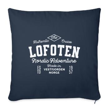 Lofoten Nordic Adventure - Housse de coussin décorative 45 x 45 cm - bleu marine - Devant