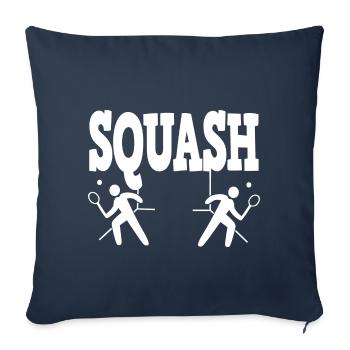 Joueur de squash - Housse de coussin décorative 45 x 45 cm - bleu marine - Devant