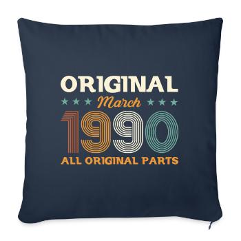 35ème anniversaire cadeau mari Original mars 1990 - Housse de coussin décorative 45 x 45 cm - bleu marine - Devant