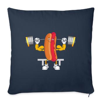 Hot Dog Bodybuilding Fitness Gym Cadeau - Housse de coussin décorative 45 x 45 cm - bleu marine - Devant