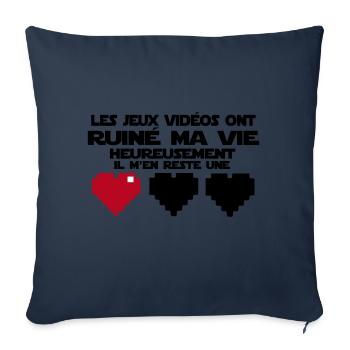 il m'en reste une(vie) - Housse de coussin décorative 45 x 45 cm - bleu marine - Devant