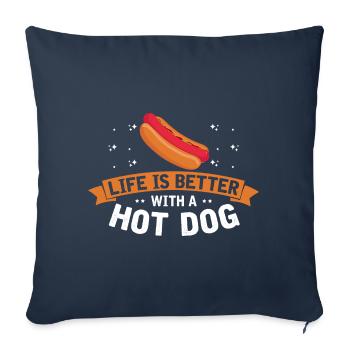 Hot dog love hot dog potato sausage - Sofa pillowcase 17,3'' x 17,3'' (45 x 45 cm) - navy - Front