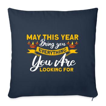Diwali Hindus Sikh Festival of Lights Cadeau - Housse de coussin décorative 45 x 45 cm - bleu marine - Devant