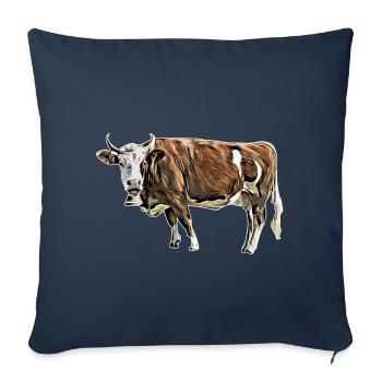 vache - Housse de coussin décorative 45 x 45 cm - bleu marine - Devant