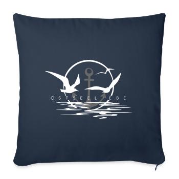 Ostseeliebe Anker - Sonne - Meer - Möwe 2025 - Sofakissenbezug 45 x 45 cm - Navy - Vorne