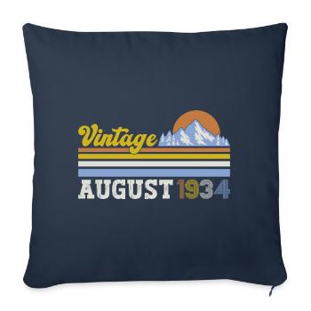 90th Birthday Original August 1934 Born 1934 - Sofa pillowcase 17,3'' x 17,3'' (45 x 45 cm) - navy - Front
