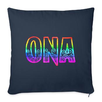 ona rs rainbow - Sofa pillowcase 17,3'' x 17,3'' (45 x 45 cm) - navy - Front