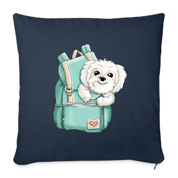 Maltese - Sofa pillowcase 17,3'' x 17,3'' (45 x 45 cm) - navy - Front
