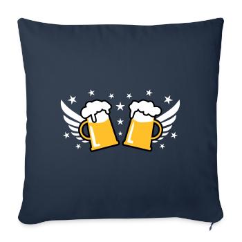 107 Two 2 Mass Beer Wings Stars Cheers - Sofa pillowcase 17,3'' x 17,3'' (45 x 45 cm) - navy - Front