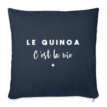 Le quinoa c est la vie - Housse de coussin décorative 45 x 45 cm - bleu marine - Devant