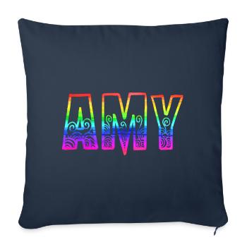 amy rs rainbow - Sofa pillowcase 17,3'' x 17,3'' (45 x 45 cm) - navy - Front