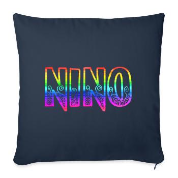 nino rs rainbow - Sofa pillowcase 17,3'' x 17,3'' (45 x 45 cm) - navy - Front