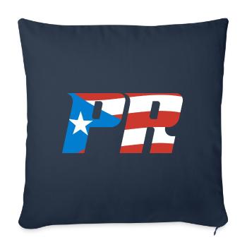 Porto Rico Drapeau Pays Nationalité Pr Boricua - Housse de coussin décorative 45 x 45 cm - bleu marine - Devant