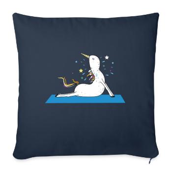 Chemise de licorne Mythical Creature Yoga Magic Gift - Housse de coussin décorative 45 x 45 cm - bleu marine - Devant