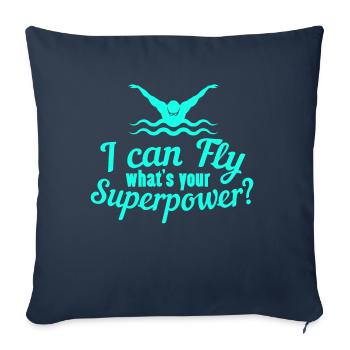 Maillot de bain de piscine - Housse de coussin décorative 45 x 45 cm - bleu marine - Devant