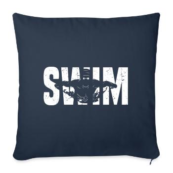 Nageurs Compétition Natation Eau Cadeau - Housse de coussin décorative 45 x 45 cm - bleu marine - Devant