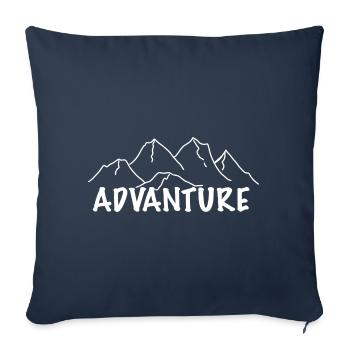 Advanture Erlebnis mit Berge Zelten - Sofakissenbezug 45 x 45 cm - Navy - Vorne