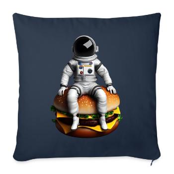Astronaute spatial Cheeseburger - Housse de coussin décorative 45 x 45 cm - bleu marine - Devant