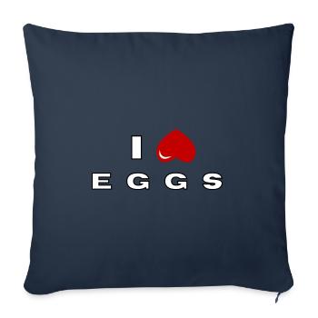 I hate Eggs - Sofa pillowcase 17,3'' x 17,3'' (45 x 45 cm) - navy - Front