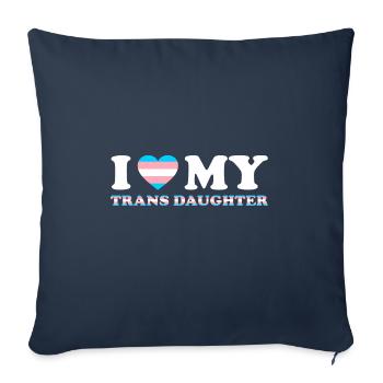 Ich liebe (Herz) meine Trans-Tochter - Sofakissenbezug 45 x 45 cm - Navy - Vorne