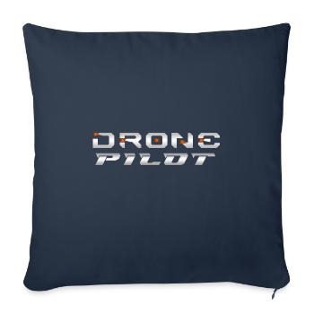 Drone Drones Drone Flight Drone Pilot - Housse de coussin décorative 45 x 45 cm - bleu marine - Devant