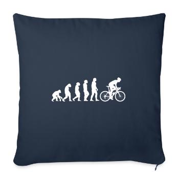 Vélo - Évolution de l’homme primitif au cycliste - Housse de coussin décorative 45 x 45 cm - bleu marine - Devant