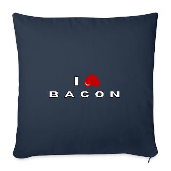 Je déteste Bacon - Housse de coussin décorative 45 x 45 cm - bleu marine - Devant