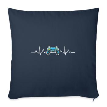 Computer Heartbeat Gaming Pc Gamer Gaming - Sofa pillowcase 17,3'' x 17,3'' (45 x 45 cm) - navy - Front
