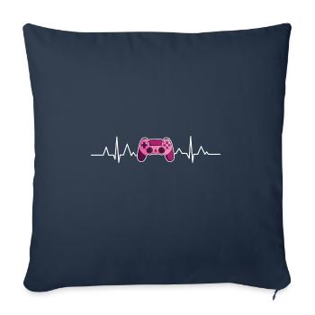 Computer Heartbeat Gaming Pc Gamer Gaming - Sofa pillowcase 17,3'' x 17,3'' (45 x 45 cm) - navy - Front