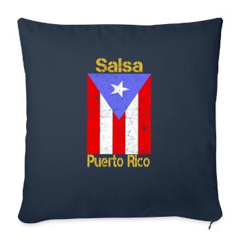 Salsa de Puerto Rico Latino Music Gift T-Shirt - Sofa pillowcase 17,3'' x 17,3'' (45 x 45 cm) - navy - Front