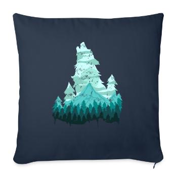 Wild Wolf Nature Wilderness Forest Loner Gift - Sofa pillowcase 17,3'' x 17,3'' (45 x 45 cm) - navy - Front