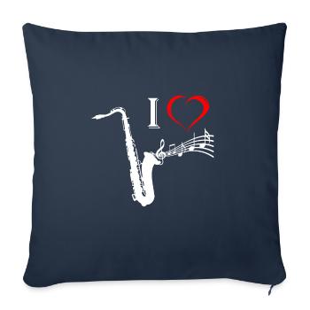 Saxophon - Sofakissenbezug 45 x 45 cm - Navy - Vorne