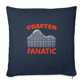 Rollercoaster Fanatic Parc d'attractions Roller Coaster - Housse de coussin décorative 45 x 45 cm - bleu marine - Devant