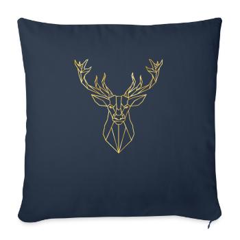 Goldener Hirsch Geschenkidee - Sofakissenbezug 45 x 45 cm - Navy - Vorne