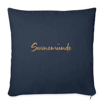SWINEMÜNDE | SCHRIFTZUG IM SAND - Sofakissenbezug 45 x 45 cm - Navy - Vorne