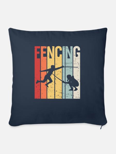Fencing - Fecht - Shirt - Sofakissenbezug 45 x 45 cm - Navy