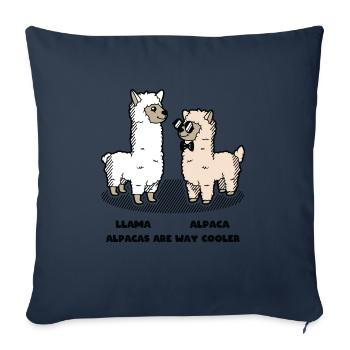 Lama alpaga animal Cool cadeau drôle drôle doux - Housse de coussin décorative 45 x 45 cm - bleu marine - Devant