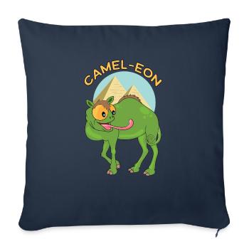 Idée cadeau blague camel camel camelon - Housse de coussin décorative 45 x 45 cm - bleu marine - Devant