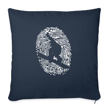 Snowboarding sport d'hiver d'empreintes digitales - Housse de coussin décorative 45 x 45 cm - bleu marine - Devant