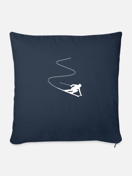 Skifahrer Skifahren Wintersport - Sofakissenbezug 45 x 45 cm - Navy