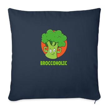 Broccoli Broccoholic Keto Fitness Vegetarian - Sofa pillowcase 17,3'' x 17,3'' (45 x 45 cm) - navy - Front