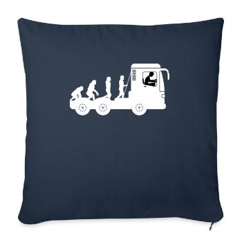 Evolution du camionneur - Housse de coussin décorative 45 x 45 cm - bleu marine - Devant