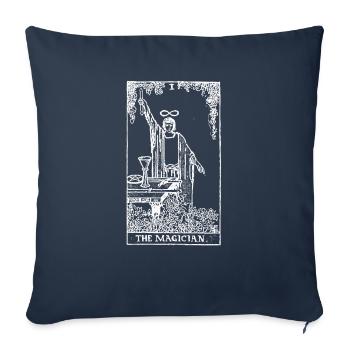 Tarot Card The Magician - Le cadeau du magicien - Housse de coussin décorative 45 x 45 cm - bleu marine - Devant