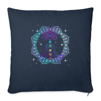 Cadeau de guérison du maître chakra spirituel Reiki - Housse de coussin décorative 45 x 45 cm - bleu marine - Devant
