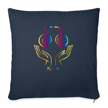 Cadeau de guérison du maître chakra spirituel Reiki - Housse de coussin décorative 45 x 45 cm - bleu marine - Devant