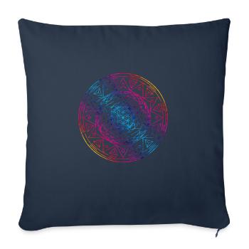 Sacred Geometry TetraFlower - Sofa pillowcase 17,3'' x 17,3'' (45 x 45 cm) - navy - Front