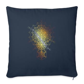 Sacred Geometry Curved Dimensions - Sofa pillowcase 17,3'' x 17,3'' (45 x 45 cm) - navy - Front
